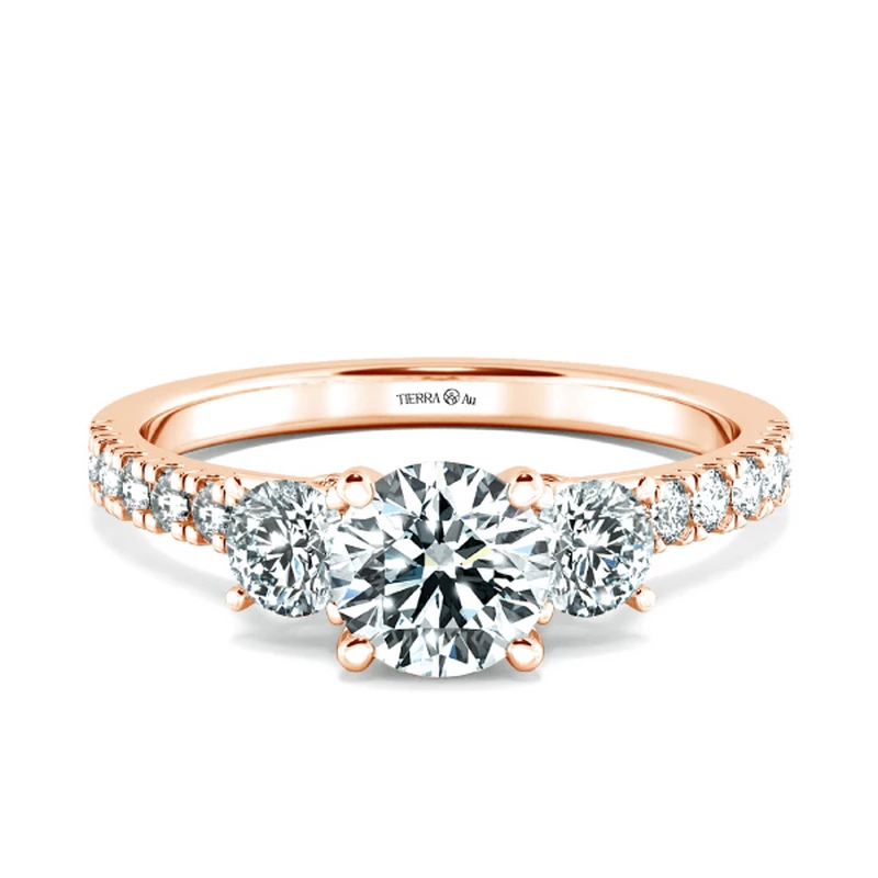 Nhẫn đính hôn Threestone có 3 bridge accent NCH3205 1